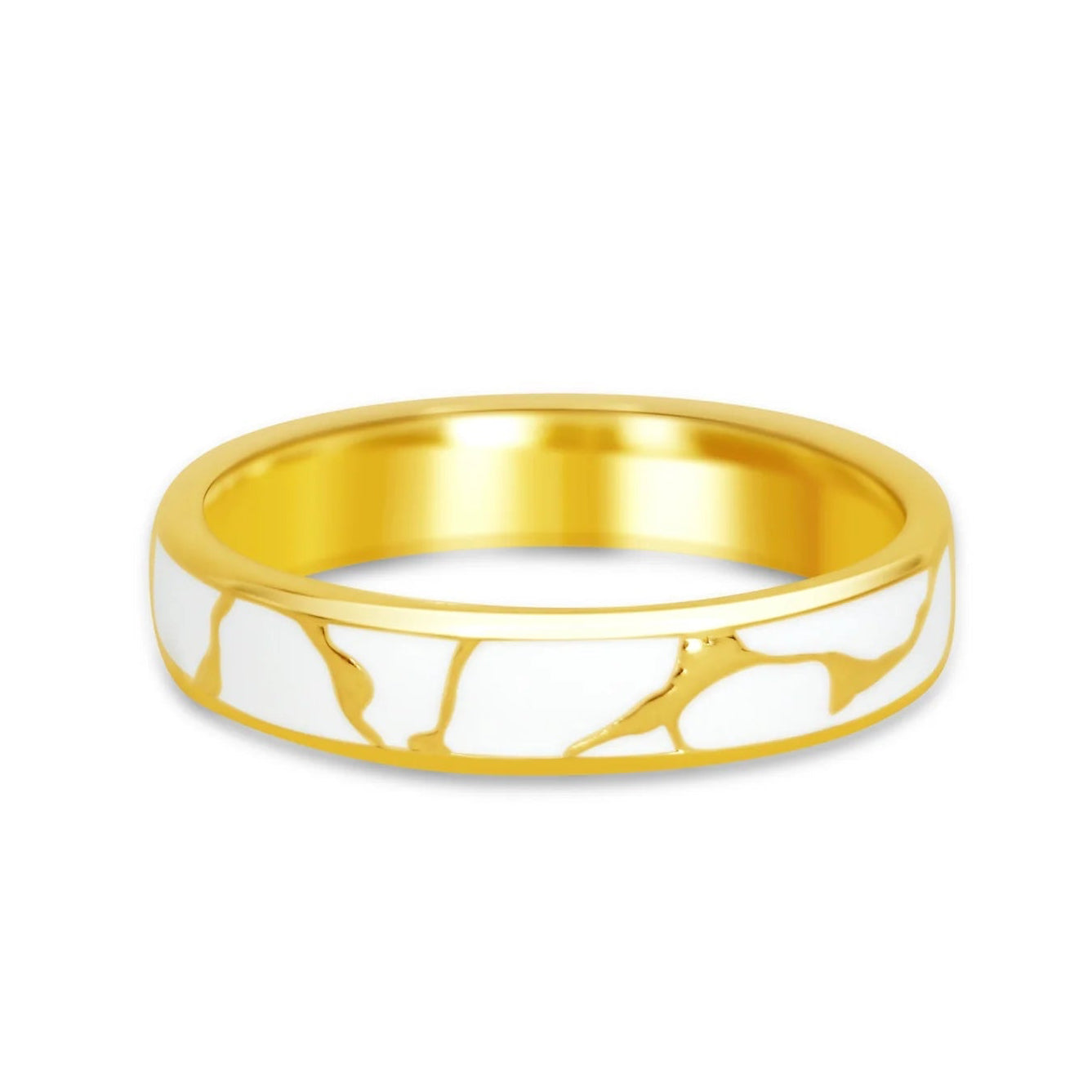 Marble & Yellow Gold Ring