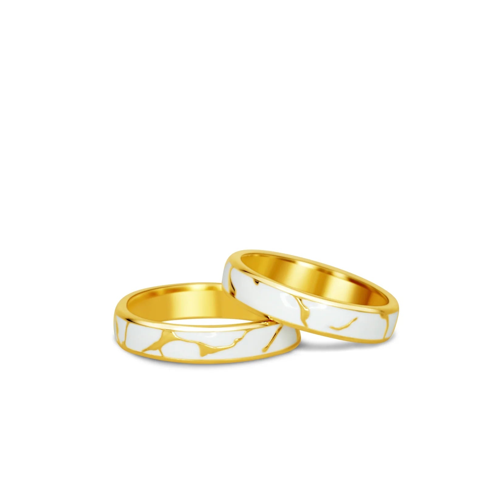 Marble & Yellow Gold Ring