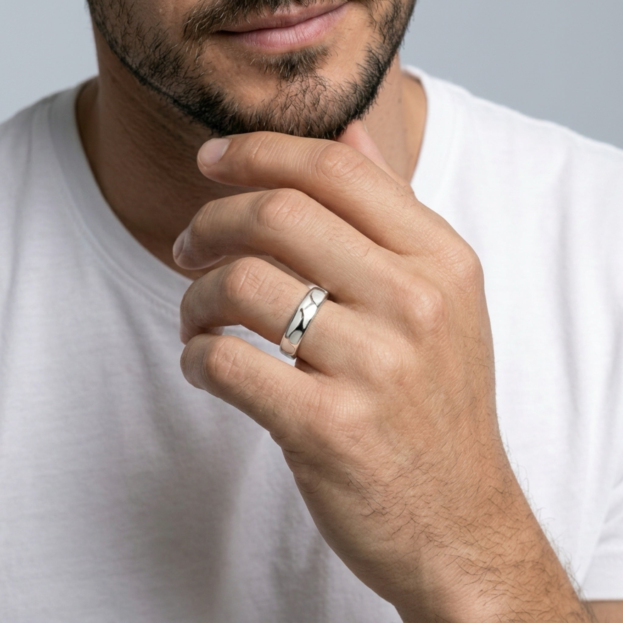 Marble & White Gold Ring